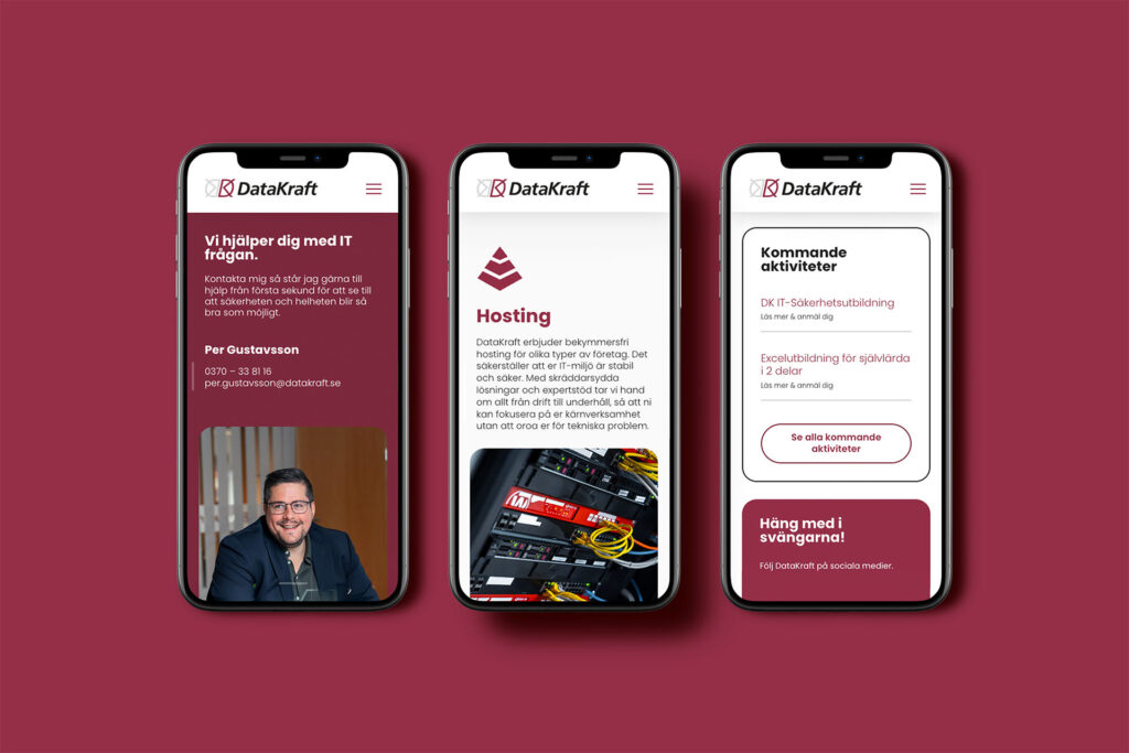 DataKraft hemsida mobil